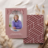 Modernes Oval Foto & Unterschrift 80. Geburtstag