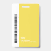 Modernes Oval Logo Foto Name des Mitarbeiters Stri Ausweis (Rückseite)