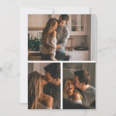 Modernes Overlay 4 Foto Typografie Hochzeit Save The Date (Rückseite)