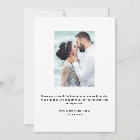 Modernes Overlay-Foto Dankeskarte (Rückseite)