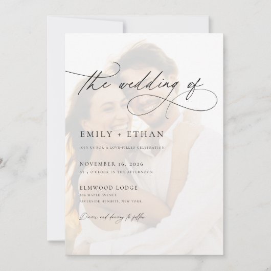 Modernes Overlay-Foto Einladung (Vorderseite)