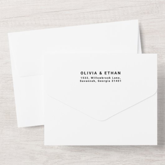 Modernes Overlay-Foto - Hochzeit individuell gesta All In One Einladung (Rückseite)