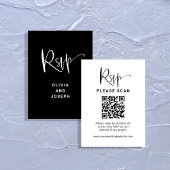 Modernes Overlay | HochzeitsrSVP mit QR-Code Begleitkarte