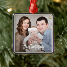 Modernes Overlay Personalisiertes Foto Ornament