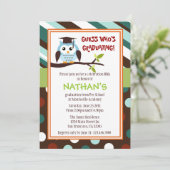 Modernes Owl Graduate Invite Einladung (Stehend Vorderseite)