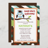 Modernes Owl Graduate Invite Einladung (Vorne/Hinten)