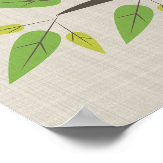 Modernes Owl Poster Mitte des Jahrhunderts (Ecke)