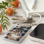 Modernes Paar 3 Foto Collage Bestes Paar je Schlüsselanhänger (Vorderseite rechts)