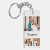 Modernes Paar personalisierte Foto Collage Schlüsselanhänger (Vorderseite links)