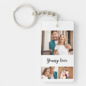 Modernes Paar personalisierte Foto Collage Schlüsselanhänger (Vorderseite)