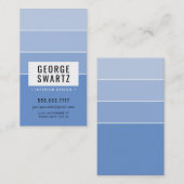 MODERNES PAINT CHIP, einfach, schlau, mittel blau Visitenkarte (Vorne/Hinten)