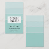 MODERNES PAINT CHIP, schlichtes Minzgrün Visitenkarte (Vorne/Hinten)