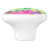 Modernes Paisley Hot Pink Monogramm Personalisiert Keramikknauf (Seitenansicht)