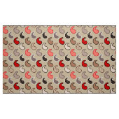 Modernes Paisley-Muster, Beige, Rot, Grau und Kora Stoff (Fat Quarter (45,7 x 55,9 cm))