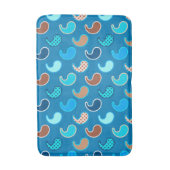 Modernes Paisley Muster, Cerulean Blue, Tan & Aqua Badematte (Vorderseite Vertikal)