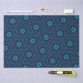 Modernes Paisley Muster Cool Schwarz und Blau Blum Seidenpapier (Handwerk)