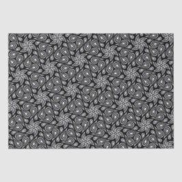 Modernes Paisley Muster Cool Schwarz-Weiß-Blumen Seidenpapier