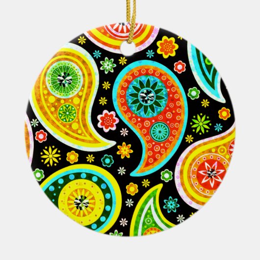 Modernes Paisley-Muster - Diamant-Stuten Keramik Ornament (Vorne)