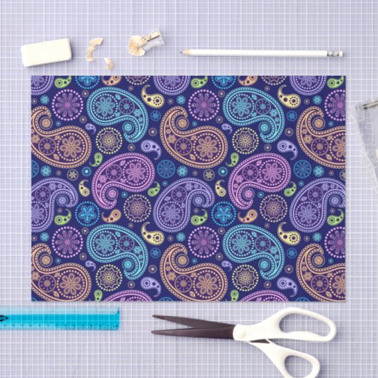Modernes Paisley-Muster Seidenpapier (Handwerk)