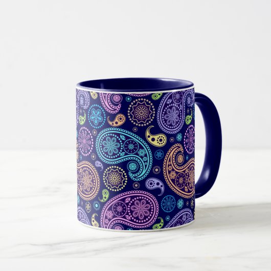 Modernes Paisley-Muster Tasse (VorderseiteRechts)