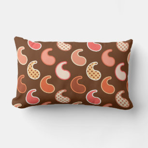 Modernes Paisleymuster, Erdtöne, Kakaobrüben Lendenkissen