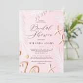 Modernes Palm Beach Starfish Brautparty Einladung (Stehend Vorderseite)