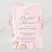 Modernes Palm Beach Starfish Brautparty Einladung (Vorne/Hinten)