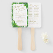 Modernes Palm Blätter Tropical Wedding Programm Fächer (Vorne und Hinten)