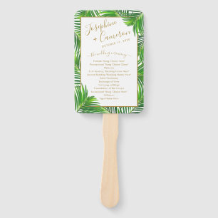 Modernes Palm Blätter Tropical Wedding Programm Fächer