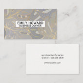 Modernes Palm Leaf Muster Visitenkarte (Vorne/Hinten)