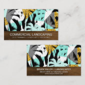 Modernes Palm Tree Muster | Holzkörner Visitenkarte (Vorne/Hinten)