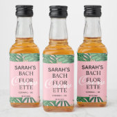 Modernes Palm Tropical Pink Bachelorette Crew Part Alkoholflaschenetikett (Flaschen)