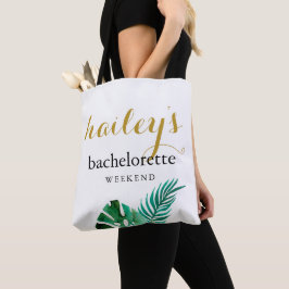 Modernes Palms Bachelorette Wochenende mit Namen Tasche