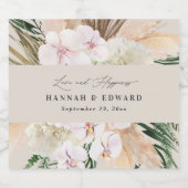 modernes pampas grass orchid bohemiales Label Schaumweinetikett (Einzelnes Label)