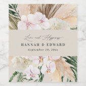 modernes pampas grass orchid bohemiales Label Weinetikett (Einzelnes Label)