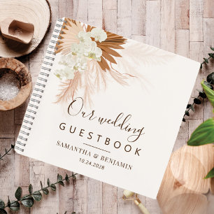 Modernes Pampas Grass Terracotta Wedding Guest Boo Notizblock