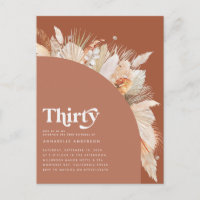 Modernes Pampasgras 30. Geburtstag Terrakotta