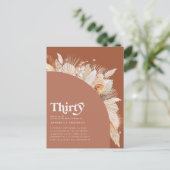 Modernes Pampasgras 30. Geburtstag Terrakotta Postkarte (Stehend Vorderseite)