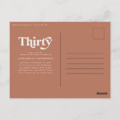 Modernes Pampasgras 30. Geburtstag Terrakotta Postkarte (Rückseite)