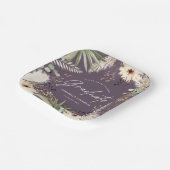 Modernes Pampasgras-Grab lila elegant Pappteller (Gewinkelt)