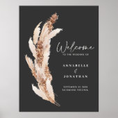 Modernes Pampasgras Hochzeitsplakat Poster (Vorne)