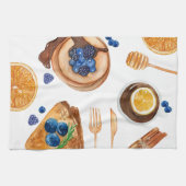 Modernes Pancakes Küche Schönes Frühstück Geschirrtuch (Horizontal)