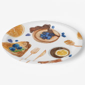 Modernes Pancakes Küche Schönes Frühstück Pappteller (Schrägansicht)