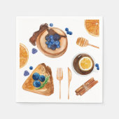 Modernes Pancakes Küche Schönes Frühstück Serviette (Vorderseite)