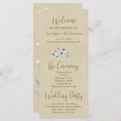 Modernes Pansy-Hochzeitsprogramm (Vorne/Hinten)