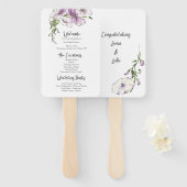 Modernes Pansy-Hochzeitsprogramm Fächer (Vorne und Hinten)