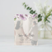 Modernes Pansy-Save the Date-Foto Postkarte (Stehend Vorderseite)