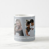 Modernes PAPA 4 Foto Silbergrau Happy Vatertag Kaffeetasse (Mittel)