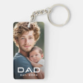 Modernes Papa ist das neue Baby Foto des Vaters Schlüsselanhänger (Rückseite)