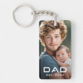 Modernes Papa ist das neue Baby Foto des Vaters Schlüsselanhänger (Vorderseite)